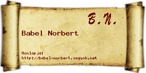 Babel Norbert névjegykártya